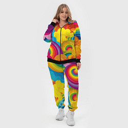 Женский 3D-костюм Радужные яркие волны, цвет: 3D-черный — фото 2