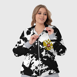 Женский 3D-костюм Герб РФ краски чёрнобелый, цвет: 3D-меланж — фото 2