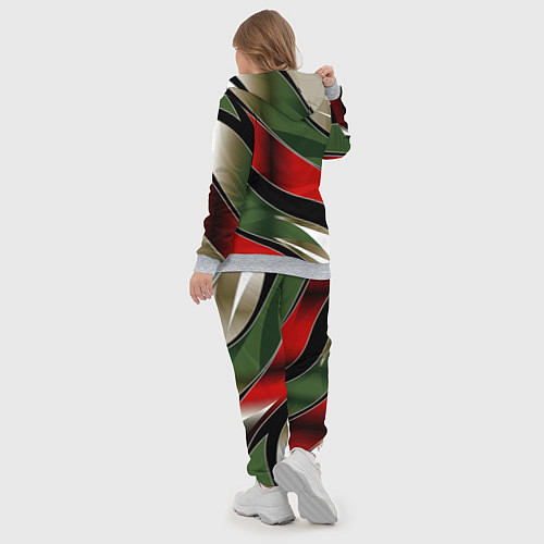 Женский костюм Белые зеленые и красные полосы / 3D-Меланж – фото 5