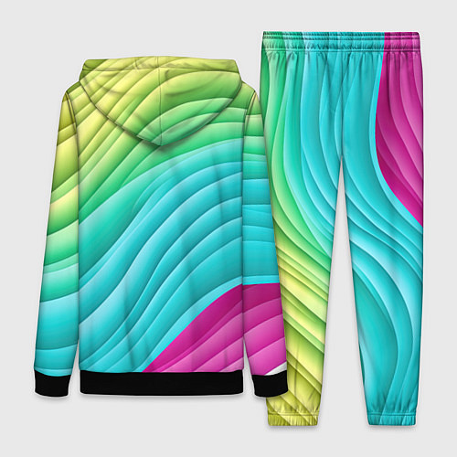 Женский костюм Волнистая абстракция градиент / 3D-Черный – фото 2