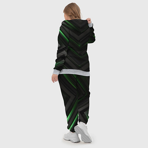 Женский костюм Зеленые яркие абстрактные вставки спортивный стиль / 3D-Меланж – фото 5