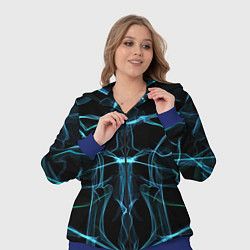 Женский 3D-костюм Мягкие абстрактные симметричные линии, цвет: 3D-синий — фото 2