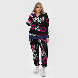 Женский 3D-костюм Игра в кальмара геометрия, цвет: 3D-синий — фото 2