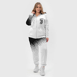 Женский 3D-костюм Juventus sport black geometry, цвет: 3D-белый — фото 2