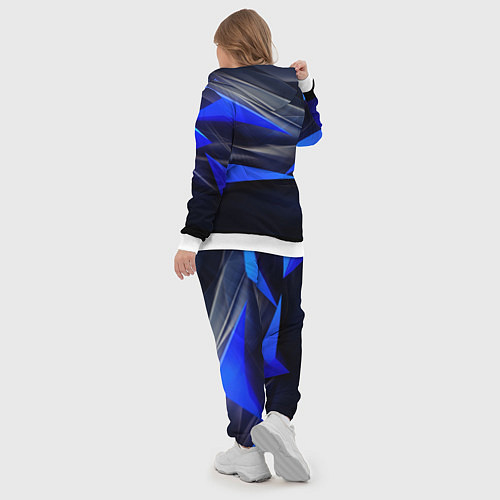 Женский костюм Black and blue abstract background sport style / 3D-Белый – фото 5