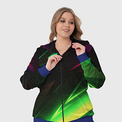 Женский 3D-костюм Geometry stripes кислотный неон, цвет: 3D-синий — фото 2