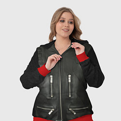 Женский 3D-костюм Terminator first - leather jacket, цвет: 3D-красный — фото 2