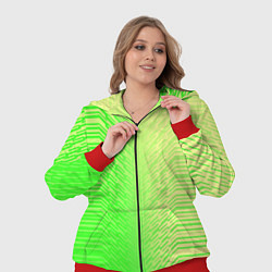 Женский 3D-костюм Зелёные градиентные линии, цвет: 3D-красный — фото 2