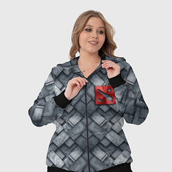 Женский 3D-костюм Dota - metal texture logo, цвет: 3D-черный — фото 2