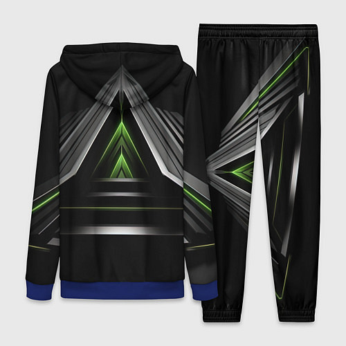 Женский костюм Black green abstract nvidia style / 3D-Синий – фото 2