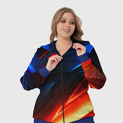Женский 3D-костюм Geometry stripes neon steel, цвет: 3D-синий — фото 2