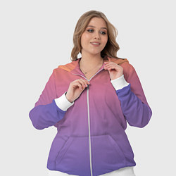 Женский 3D-костюм Градиент закатное небо желтый фиолетовый, цвет: 3D-белый — фото 2