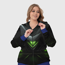 Женский 3D-костюм Яркая зеленая абстрактная конструкция в стиле nvid, цвет: 3D-синий — фото 2