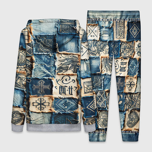 Женский костюм Татуировки на дениме / 3D-Меланж – фото 2