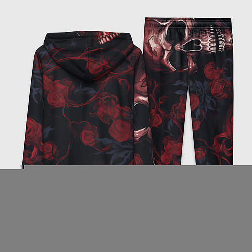 Женский костюм Черепа и алые розы / 3D-Синий – фото 2