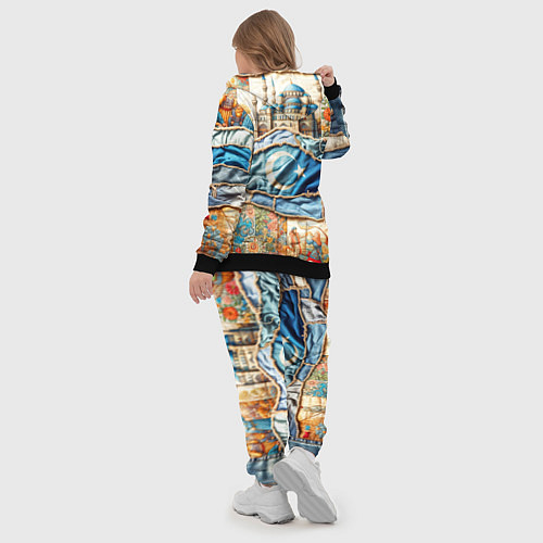 Женский костюм Джинсы в Турции - пэчворк / 3D-Черный – фото 5