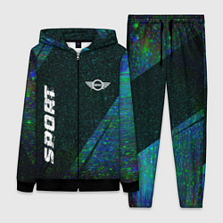 Женский 3D-костюм Mini sport glitch blue, цвет: 3D-черный