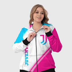 Женский 3D-костюм Juventus neon gradient style вертикально, цвет: 3D-черный — фото 2