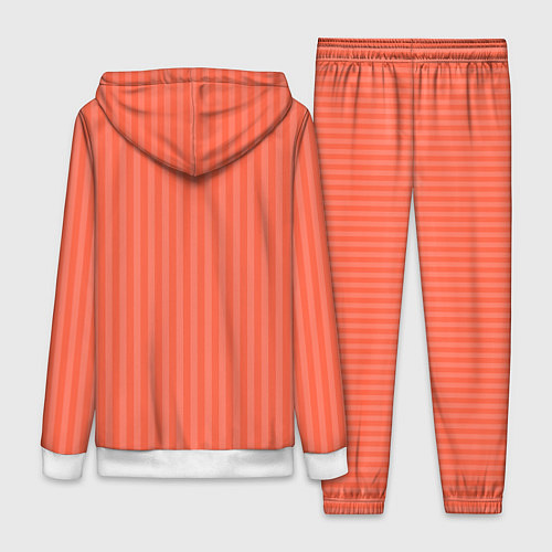 Женский костюм Полосатый розово-оранжевый / 3D-Белый – фото 2