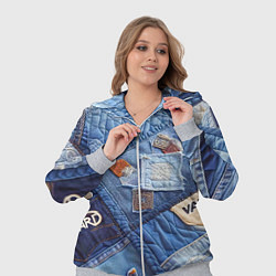 Женский 3D-костюм Vanguard jeans patchwork - ai art, цвет: 3D-меланж — фото 2