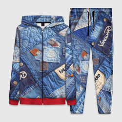 Женский 3D-костюм Vanguard jeans patchwork - ai art, цвет: 3D-красный