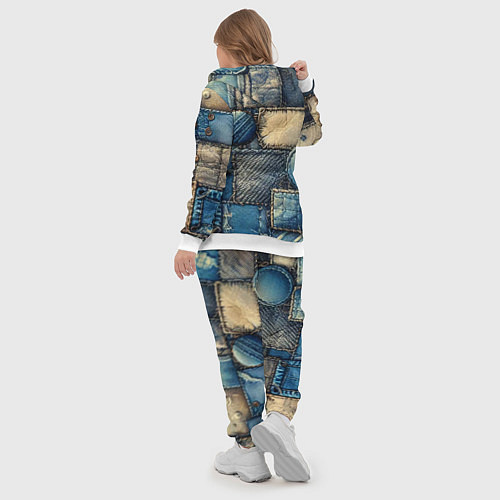 Женский костюм Denim patchwork - ai art / 3D-Белый – фото 5