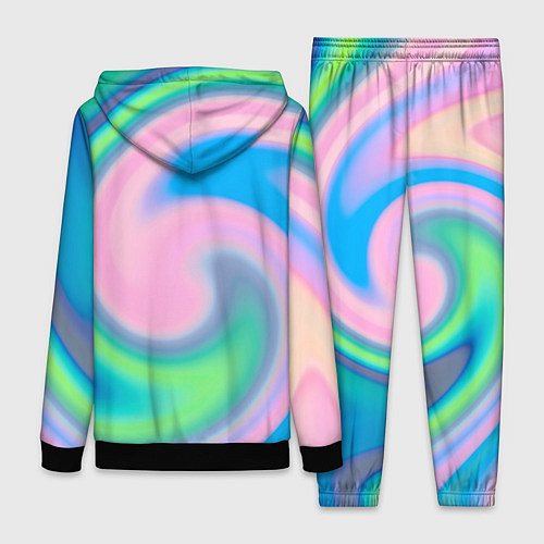 Женский костюм Абстрактный разноцветный круговорот / 3D-Черный – фото 2