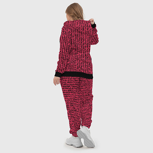 Женский костюм Чёрно-розовый абстрактный полосы / 3D-Черный – фото 5