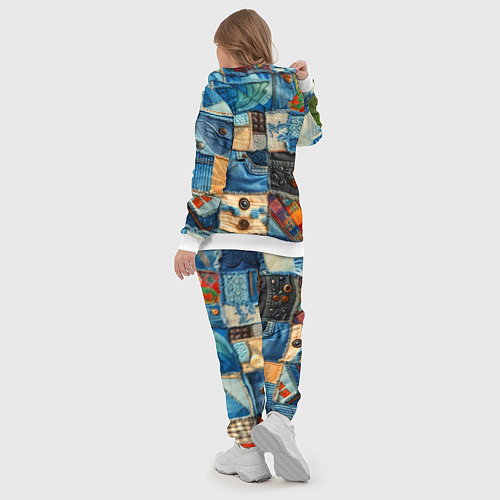 Женский костюм Vanguard denim patchwork - ai art / 3D-Белый – фото 5