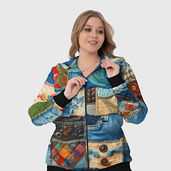 Женский 3D-костюм Vanguard denim patchwork - ai art, цвет: 3D-черный — фото 2