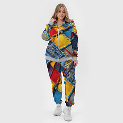 Женский 3D-костюм Colorful denim patchwork - ai art, цвет: 3D-меланж — фото 2