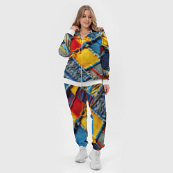 Женский 3D-костюм Colorful denim patchwork - ai art, цвет: 3D-белый — фото 2