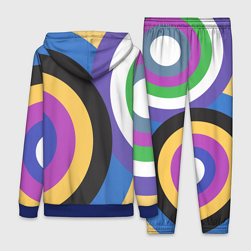 Женский костюм Разноцветные круги, абстракция / 3D-Синий – фото 2