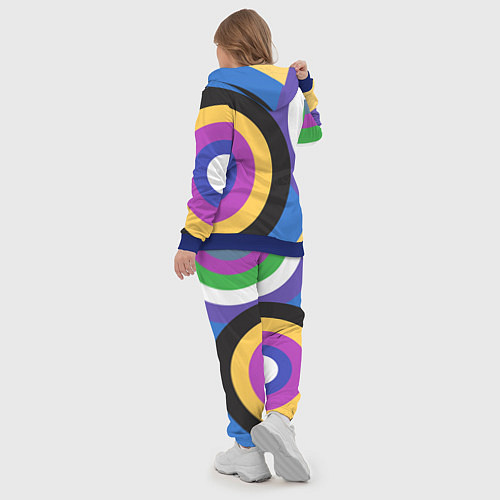 Женский костюм Разноцветные круги, абстракция / 3D-Синий – фото 5