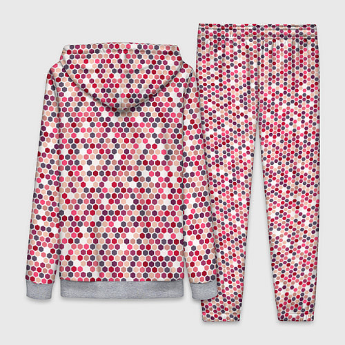 Женский костюм Паттерн соты розовый / 3D-Меланж – фото 2