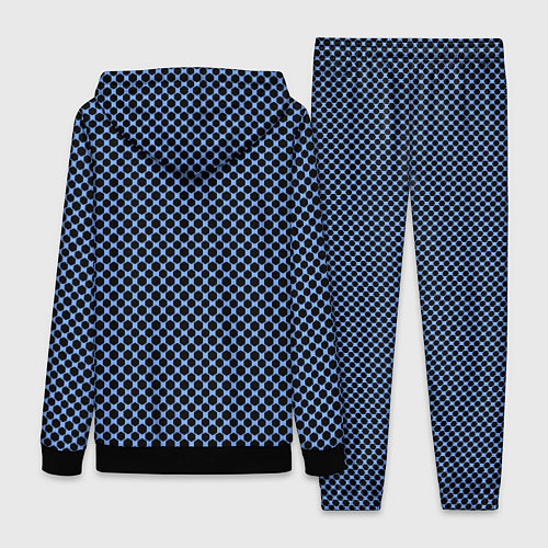 Женский костюм Паттерн чёрно-голубой мелкие шестигранники / 3D-Черный – фото 2