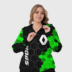 Женский 3D-костюм Renault green sport hexagon, цвет: 3D-черный — фото 2