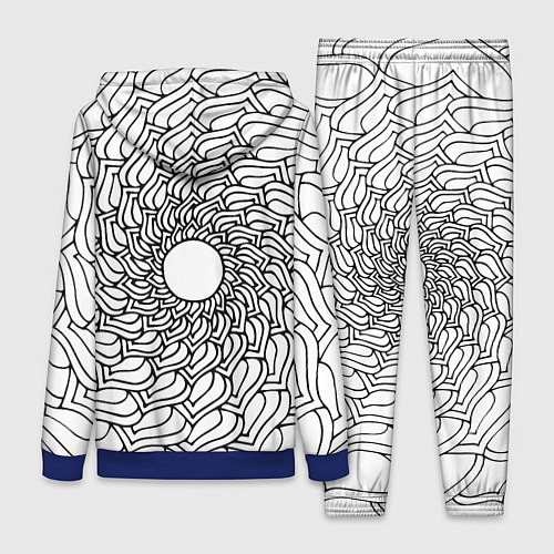 Женский костюм Мандала солнцевидная чёрно-белая / 3D-Синий – фото 2