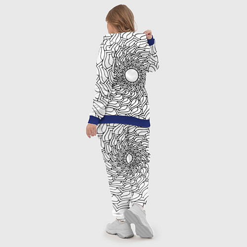 Женский костюм Мандала солнцевидная чёрно-белая / 3D-Синий – фото 5