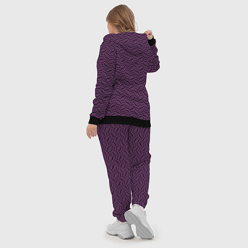 Женский костюм Тёмный фиолетовый волнистые полосы / 3D-Черный – фото 5