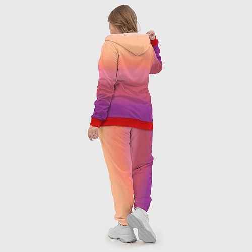 Женский костюм Абстракция градиент на закате дня / 3D-Красный – фото 5