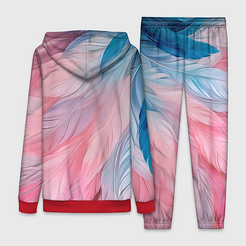 Женский костюм Пастельно-голубые и розовые перья / 3D-Красный – фото 2