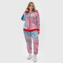 Женский 3D-костюм Пастельно-голубые и розовые перья, цвет: 3D-красный — фото 2