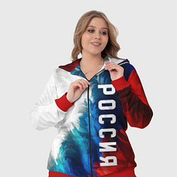 Женский 3D-костюм Россия триколор флаг, цвет: 3D-красный — фото 2