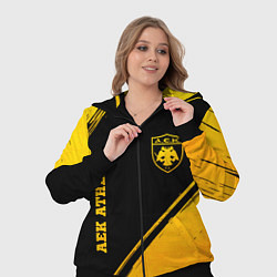 Женский 3D-костюм AEK Athens - gold gradient вертикально, цвет: 3D-черный — фото 2