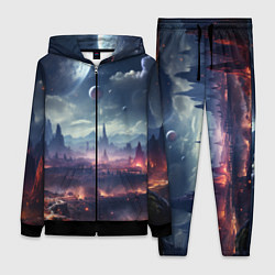 Женский 3D-костюм Фантастическая планета внутри космоса, цвет: 3D-черный