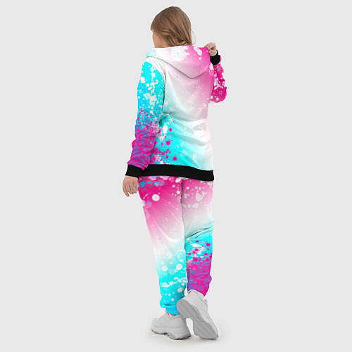 Женский костюм West Ham neon gradient style вертикально / 3D-Черный – фото 5