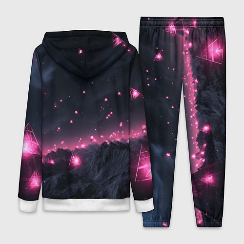 Женский костюм Яркие пирамидки в космосе / 3D-Белый – фото 2