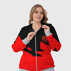 Женский 3D-костюм CSGO стильная геометрия красный, цвет: 3D-меланж — фото 2