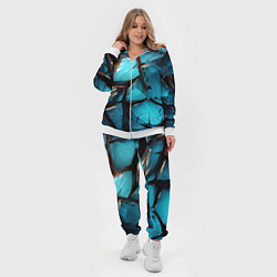 Женский 3D-костюм Синие объемные плиты, цвет: 3D-белый — фото 2